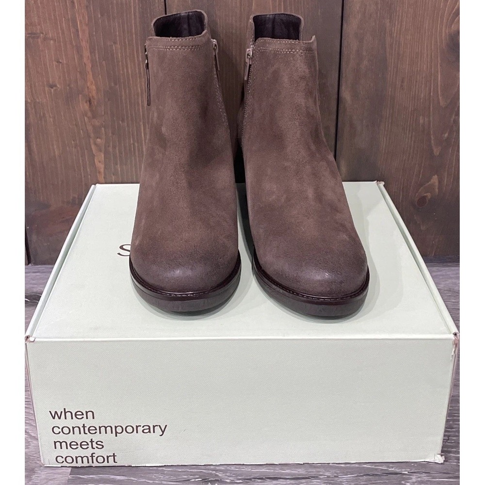 Salvia Willow Loggia Vizalo Suede Brown Ankle Boots‎ Women's Size 41 New